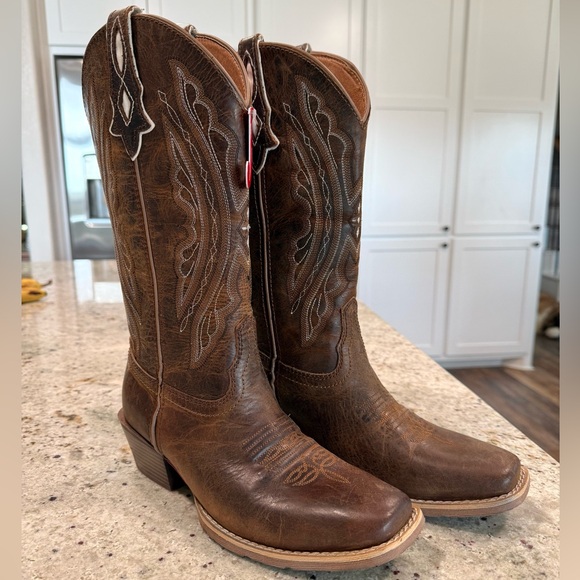 Justin Boots Women’s Western Cowboy Dark Brown Heeled Boots - Picture 10 of 13